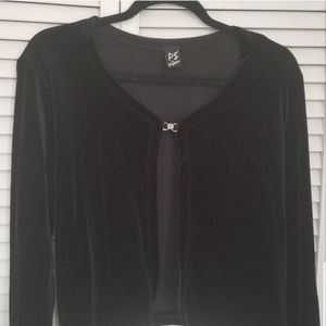 Black stretch velvet shrug.  Sz L
